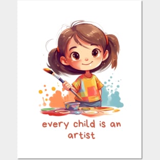 Every Child is an Artist - Kawaii Girl Posters and Art